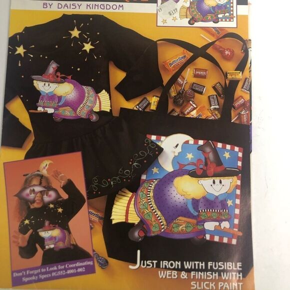 daisy kingdom bewitched halloween no sew fabric appliqué kit cute witch crafts - Picture 3 of 3